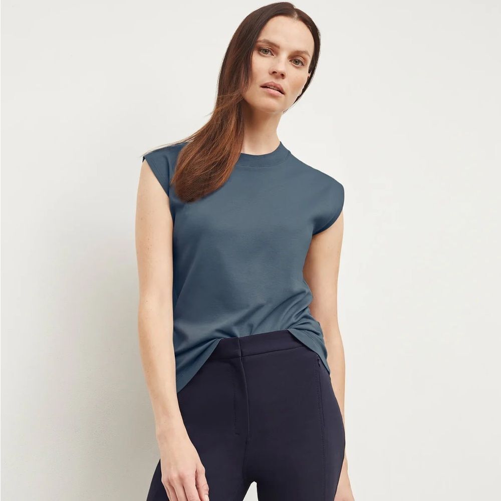 M.M. Lafluer The Alina Muscle Tee - Pima Cotton in Deep Sea Size XXL